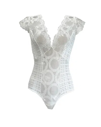 Carol Coelho Women's Mind Games Off White Ouvert Bodysuit