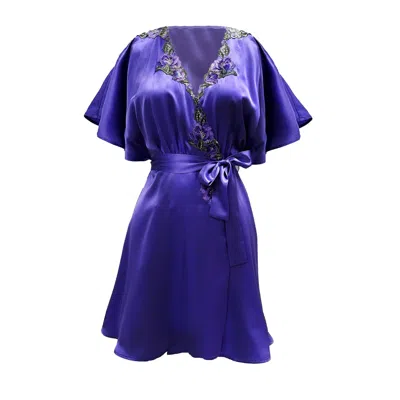 Carol Coelho Women's Pink / Purple Theory Of Strings Blend Dark Embroidered Tulle Flutter Cover-up In Pink/purple