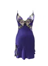 Carol Coelho Women's Pink / Purple Theory Of Strings Satin Blend Dark Embroidered Tulle Slip In Pink/purple