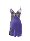 Carol Coelho Women's Pink / Purple Theory Of Strings Silk Embroidered Tulle Slip In Pink/purple