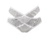 Carol Coelho Women's White Spider's Web Satin & Lace Criss Cross Panty In White