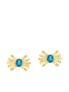 Carol Kauffmann 18k Yellow Gold Blue Topaz Diamond Farfalle Earrings In Gold