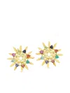 Carol Kauffmann 18k Yellow Gold Mandala Multi-stone Earrings In Gold