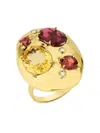 Carol Kauffmann 18k Yellow Gold Rubellite And Citrine Rocks Ring In Gold