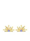 Carol Kauffmann 18k Yellow Gold Tanzanite Diamond Sun Earrings In Gold