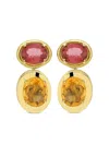 Carol Kauffmann 18k Yellow Gold Tourmaline And Citrine Earrings In Gold
