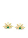 Carol Kauffmann 18kt Yellow Gold Sun Emerald Earrings In Gold