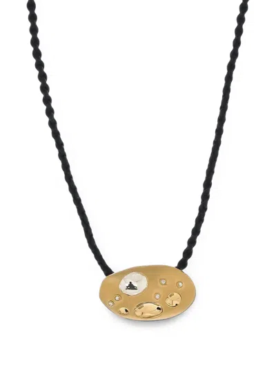 Carol Kauffmann Flinstones Diamond Necklace In Gold