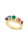 Carol Kauffmann Mandala Multi Colored Domino Ring In Gold
