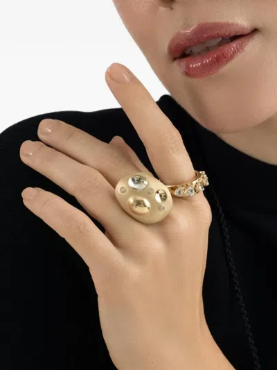 Carol Kauffmann Rocks Flinstones Diamond Ring In Gold