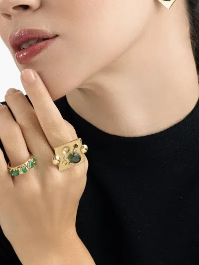Carol Kauffmann Rocks Pedrita Tourmaline And Diamond Earrings In Gold