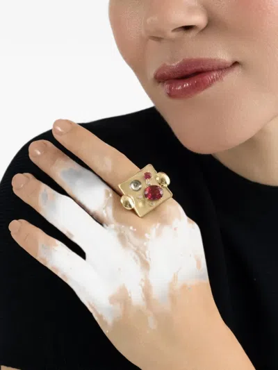 Carol Kauffmann Tourmaline And Diamond Ring In Gold