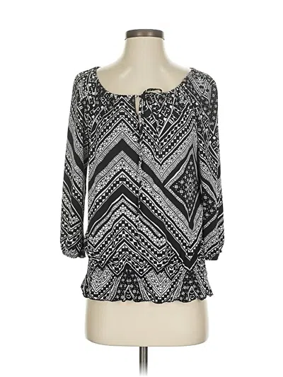 Pre-owned Carol Rose 3/4 Sleeve Blouse In Silver