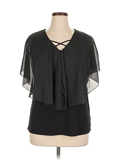 Pre-owned Carol Rose Short Sleeve Blouse In Black