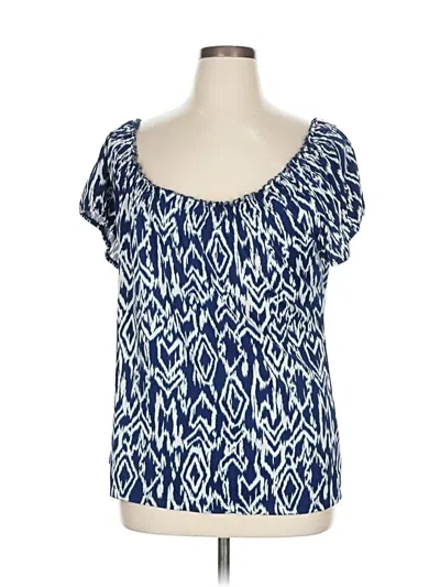 Pre-owned Carol Rose Short Sleeve Blouse In Blue