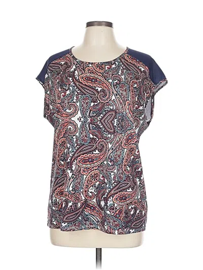 Pre-owned Carol Rose Short Sleeve Blouse In Blue