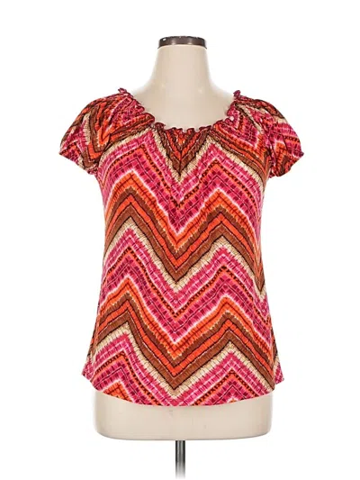 Pre-owned Carol Rose Short Sleeve Blouse In Pink