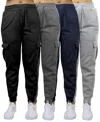 Carol Vee Women's Heavyweight Loose Fit Fleece-lined Cargo Jogger Pants-4pk In Navy Pack