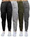 Carol Vee Women's Heavyweight Loose Fit Fleece-lined Cargo Jogger Pants-4pk In Olive Pack