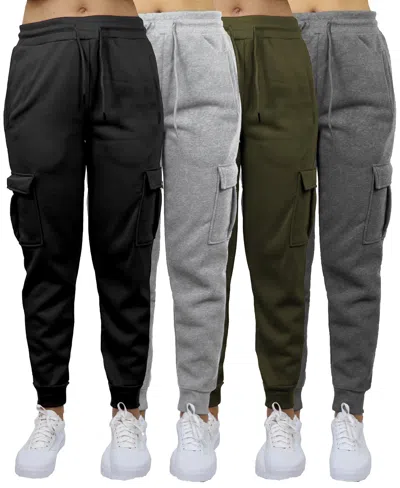 Carol Vee Women's Heavyweight Loose Fit Fleece-lined Cargo Jogger Pants-4pk In Olive Pack