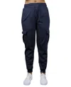 Carol Vee Women's Heavyweight Loose Fit Fleece-lined Cargo Jogger Pants In Navy