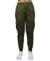 Carol Vee Women's Heavyweight Loose Fit Fleece-lined Cargo Jogger Pants In Olive
