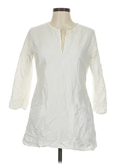 Pre-owned Carol Young Undesigned 3/4 Sleeve Blouse In White