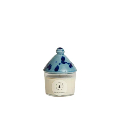 Carola Fra I Trulli Blue Trullino Candle With Juniper Berries Scented Soy Wax Candle