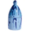Carola Fra I Trulli Blue Trullo Candle Holder With Juniper Berries Scented Soy Wax Candle In Blue