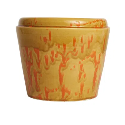Carola Fra I Trulli Brown Cachepot Vase Caramel And Orange