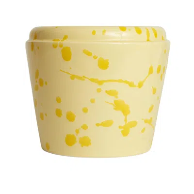 Carola Fra I Trulli Cachepot Vase Cream And Yellow