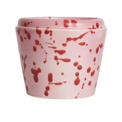 Carola Fra I Trulli Cachepot Vase Fuscia And Red In Pink