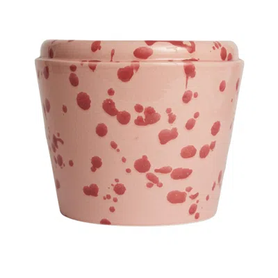 Carola Fra I Trulli Pink Cachepot Vase Rose And Burgundy