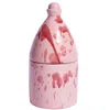 Carola Fra I Trulli Pink Trullo Candle Holder With Wild Rose Scented Soy Wax Candle In Pink