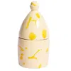 Carola Fra I Trulli Yellow Trullo Candle Holder With Citrous Grove Scented Soy Wax Candle In Yellow