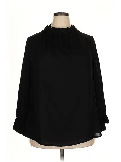 Pre-owned ​carole Christian 3/4 Sleeve Blouse In Black