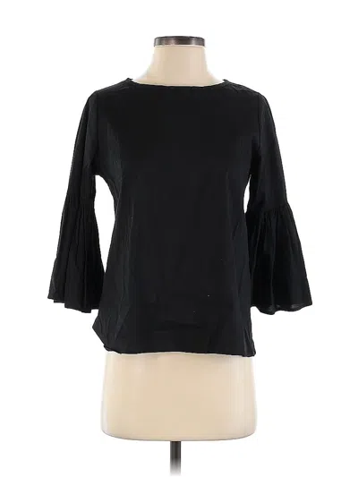 Pre-owned ​carole Christian 3/4 Sleeve Top Black Boatneck Tops