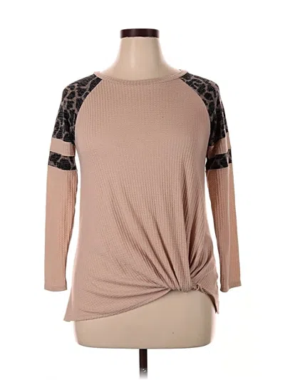Pre-owned ​carole Christian 3/4 Sleeve T-shirt In Tan