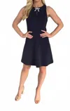 ​carole Christian Bow Zip Back Mini Dress In Navy In Black