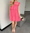 ​carole Christian Chiffon Dress In Berry In Pink