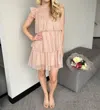 ​carole Christian Chiffon Dress In Champagne In Pink
