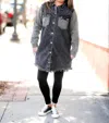 ​carole Christian Denim Cheetah Jacket In Black In Black