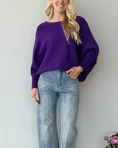 ​carole Christian Dolman Sleeve Sweater In Purple