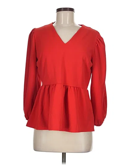 Pre-owned ​carole Christian Long Sleeve Blouse In Red