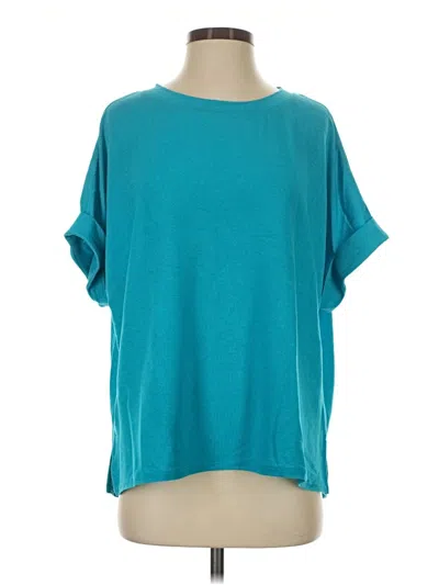Pre-owned ​carole Christian Short Sleeve Top Teal Boatneck Tops