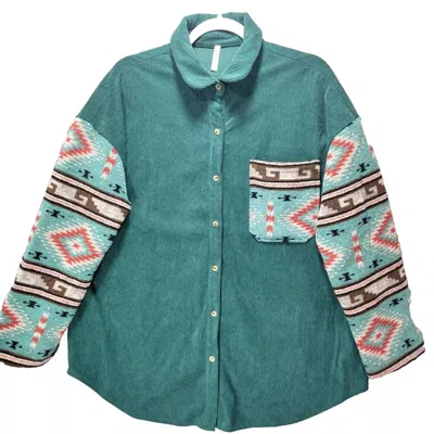 ​carole Christian Women's Aztec Jacket In Green