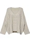 ​carole Christian Women's Cozy Cable Knit Sweater In Cream In White