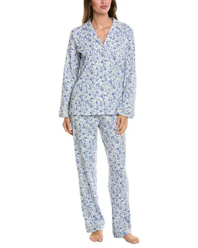 Carole Hochman 2pc Notch Top & Pant Set In Multi