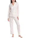 Carole Hochman 2pc Pajama Pant & Top Set In White