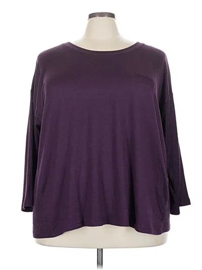Pre-owned Carole Hochman 3/4 Sleeve T-shirt In Purple